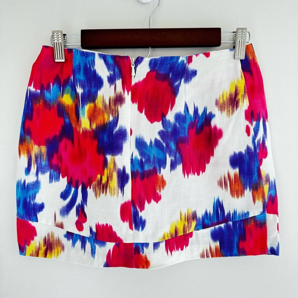 TopShop Multicolor Abstract Print Mini Micro Skirt Size 4 Preppy - Picture 3 of 6